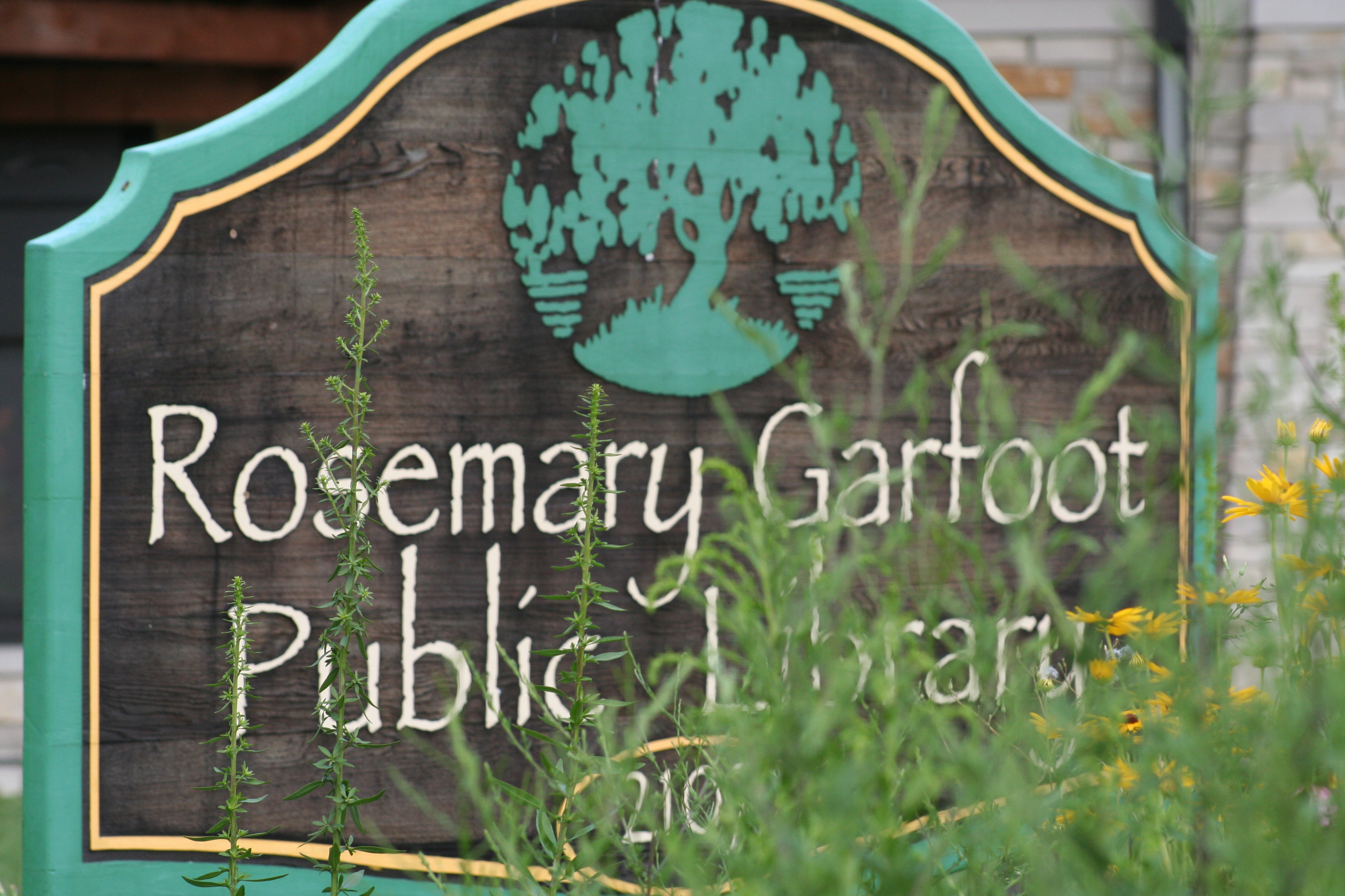 Rosemary Garfoot Public LIbrary sign Library Outdoor Sign.