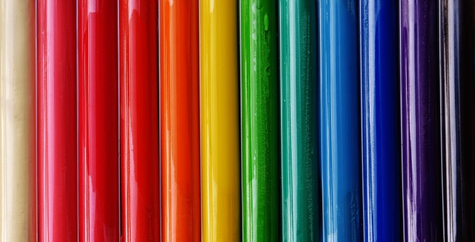 Rainbow of playdough colors