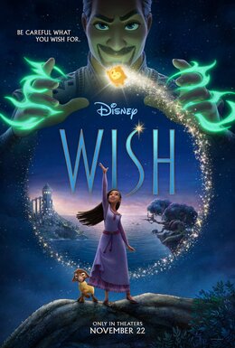 Wish Dvd cover for Disney's WISH, showing main character and villain.