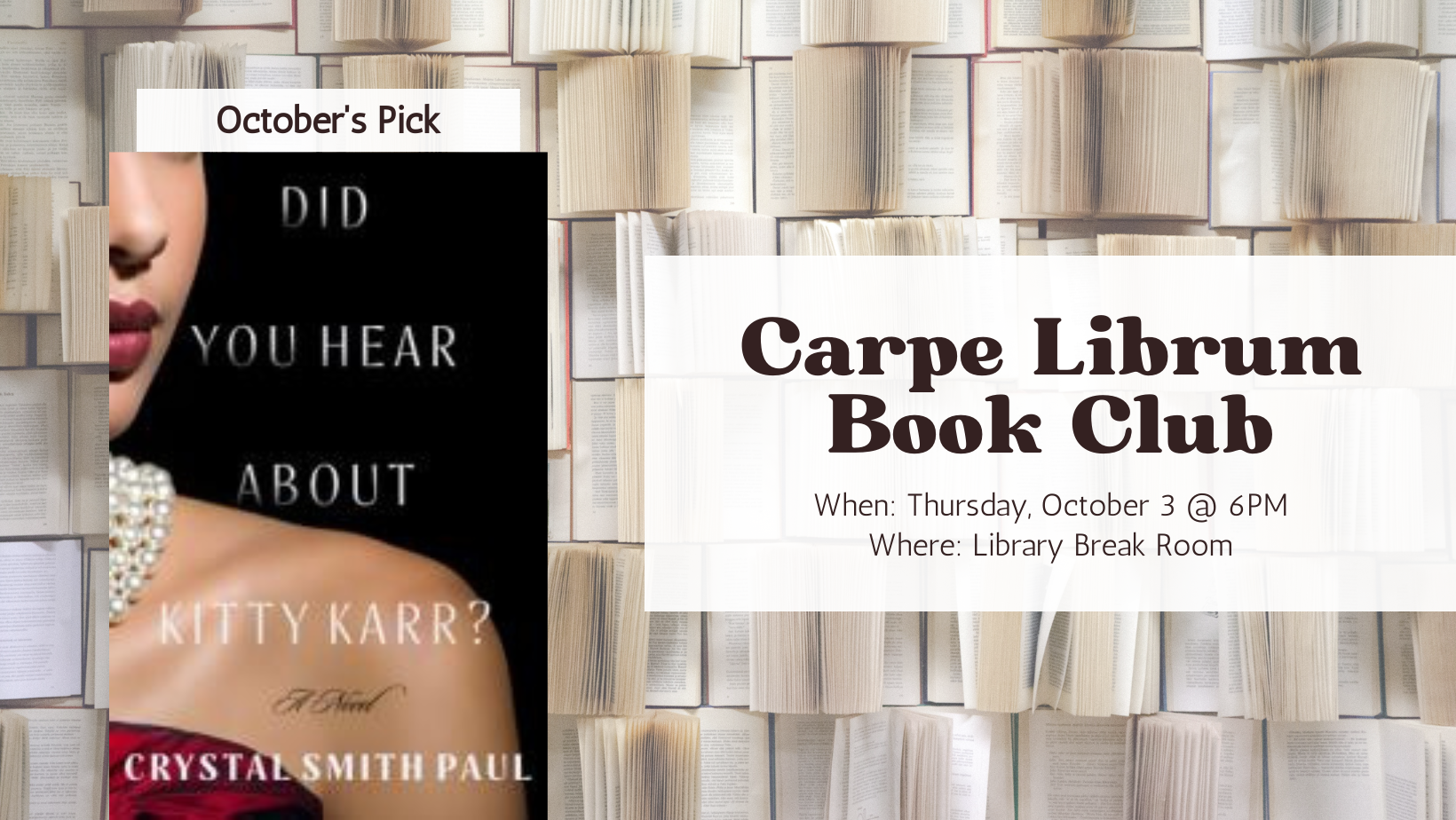 capre librum book club banner did you hear about kitty karr