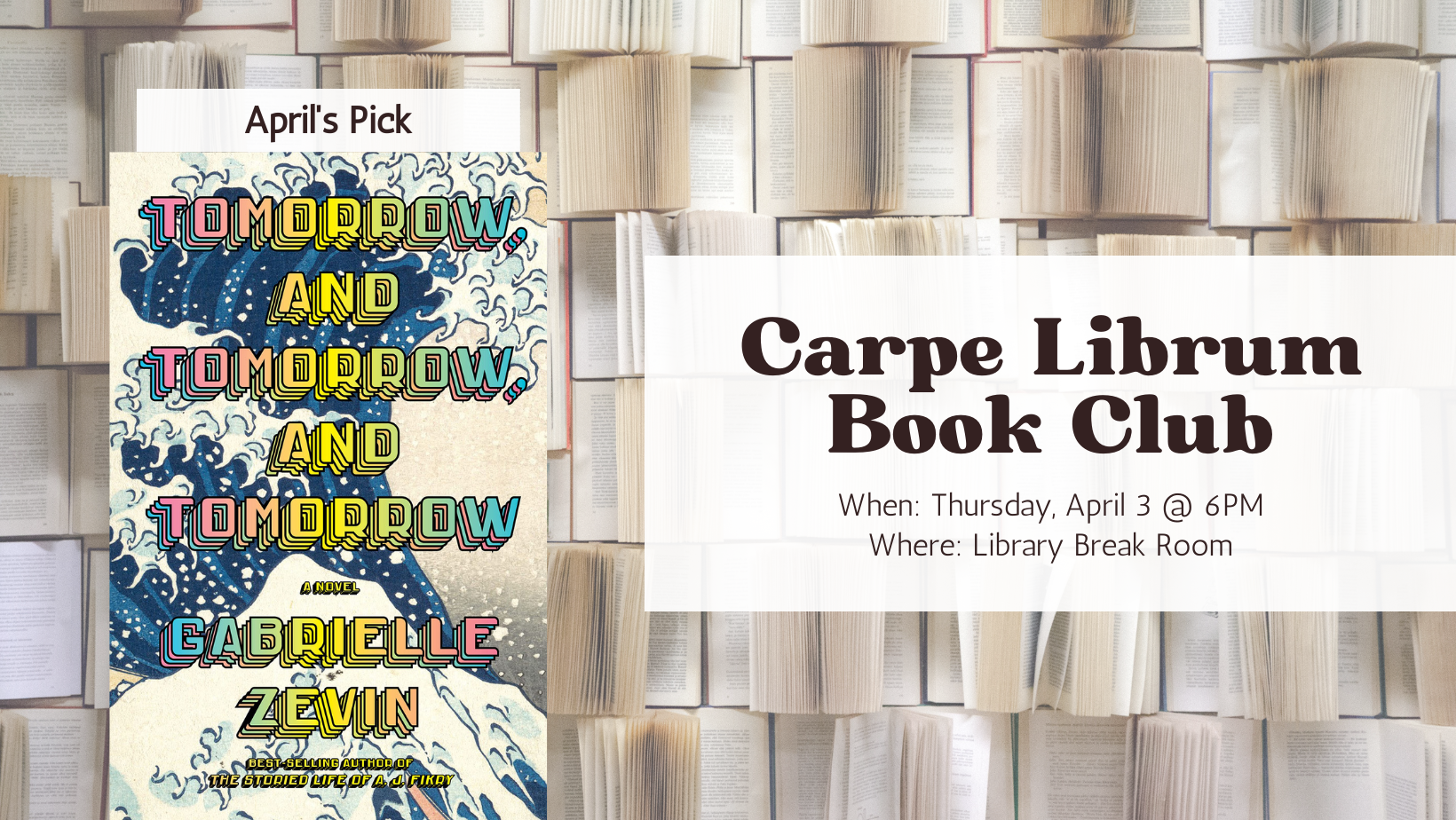 Carpe Librum april book club on April 3