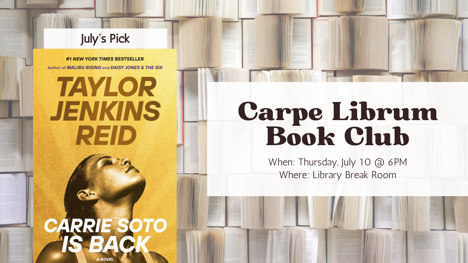 Carpe Librum Book Club Carrie Soto Is Back banner