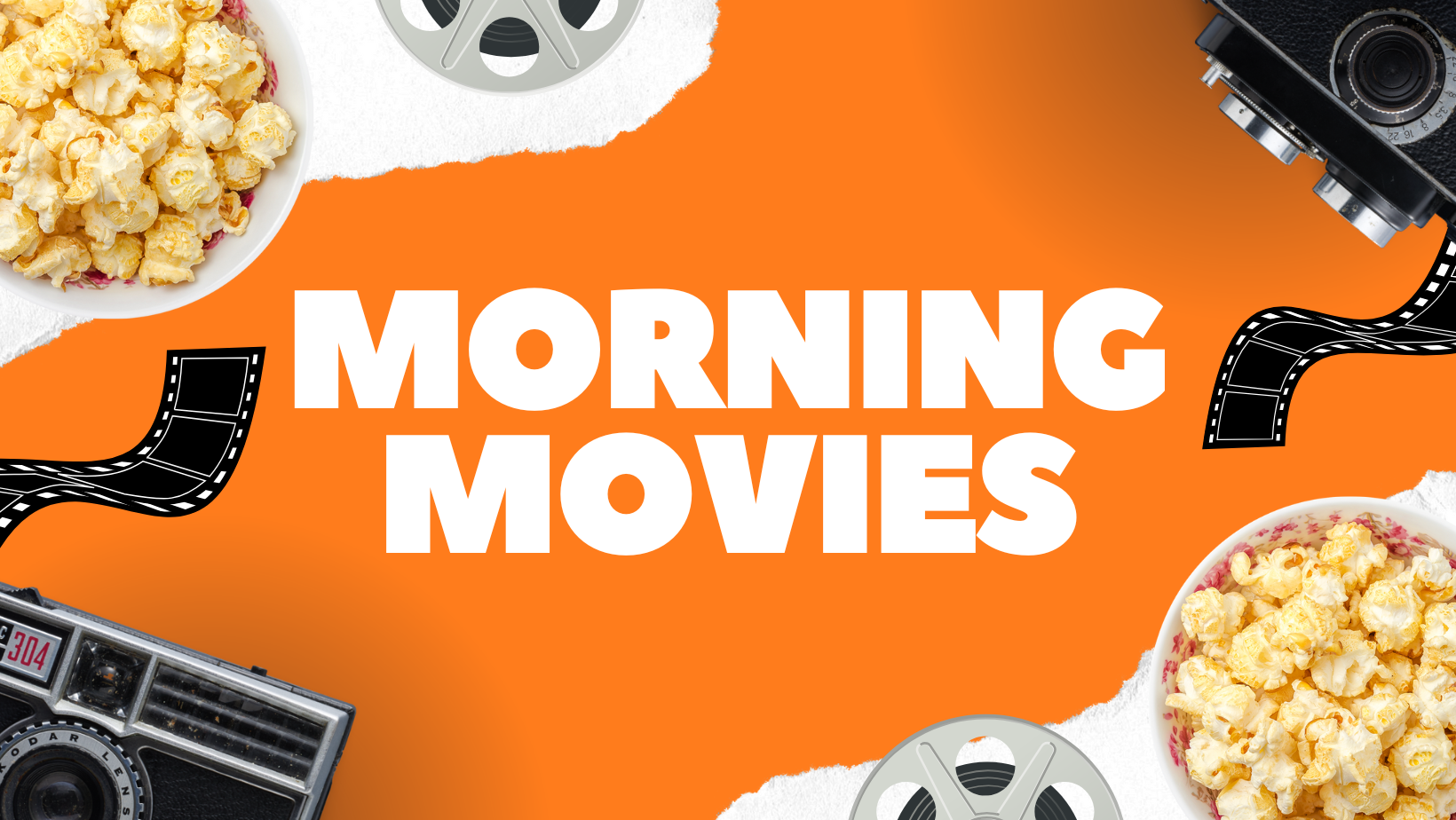 Morning Movies on orange background