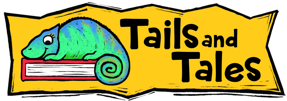 Tails and Tales with Chameleon on a book