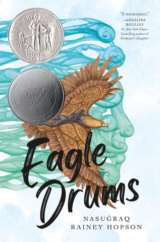 Book cover with eagle flying over waves that look like a face.