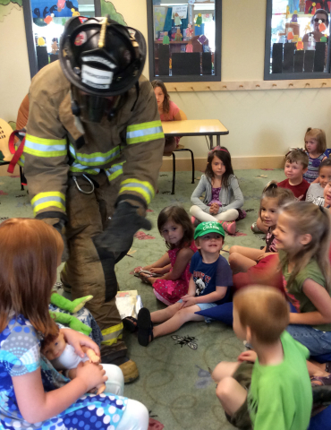 Firefighter Freddy Firefighter visits storytime