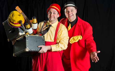 Miller and Mike Comedy, jugglers Miller and Mike with costumes and props