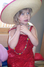 Little girl dressed up