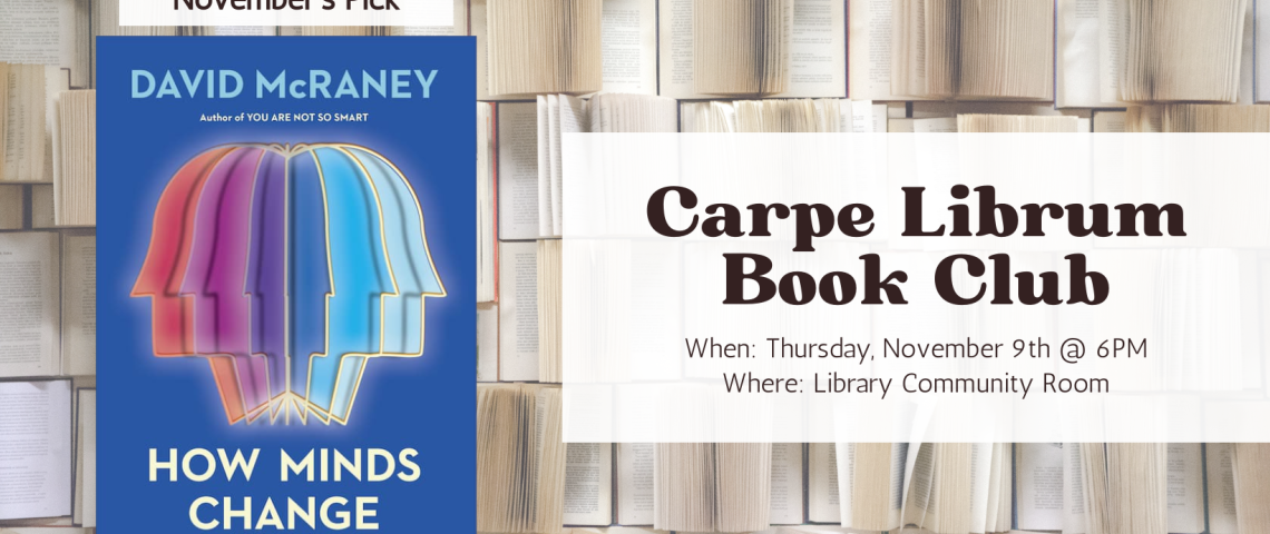 book club - november 9 at 6pm