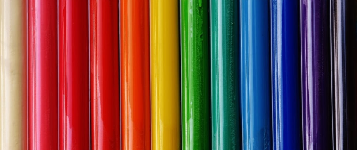Rainbow of playdough colors